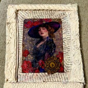 Beautifully handcrafted paper girl, one of a kind